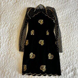 Vintage Black Gold Bill Blass Dress